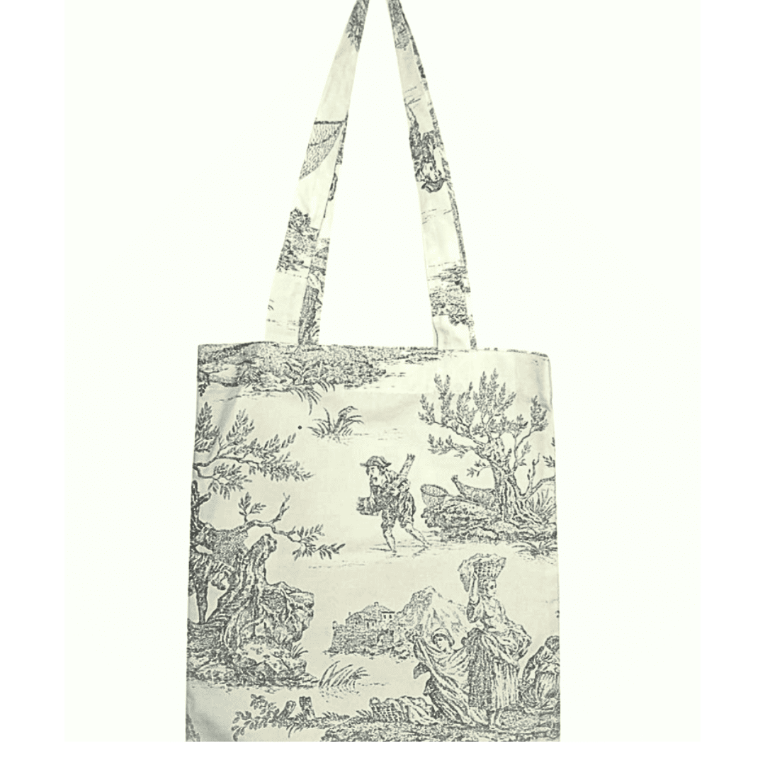 Tote bag en toile de jouy