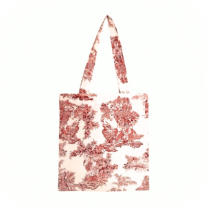 Tote bag bordeaux en toile de jouy, boutique, Paris dans mon sac