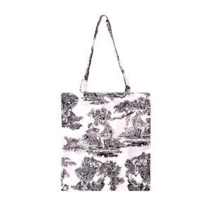 Tote bag en toile de jouy noir