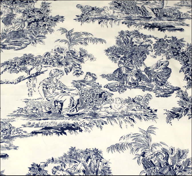 Tissu en toile de jouy