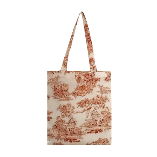 Le tote bag terracotta en toile de jouy de Paris dans mon sac